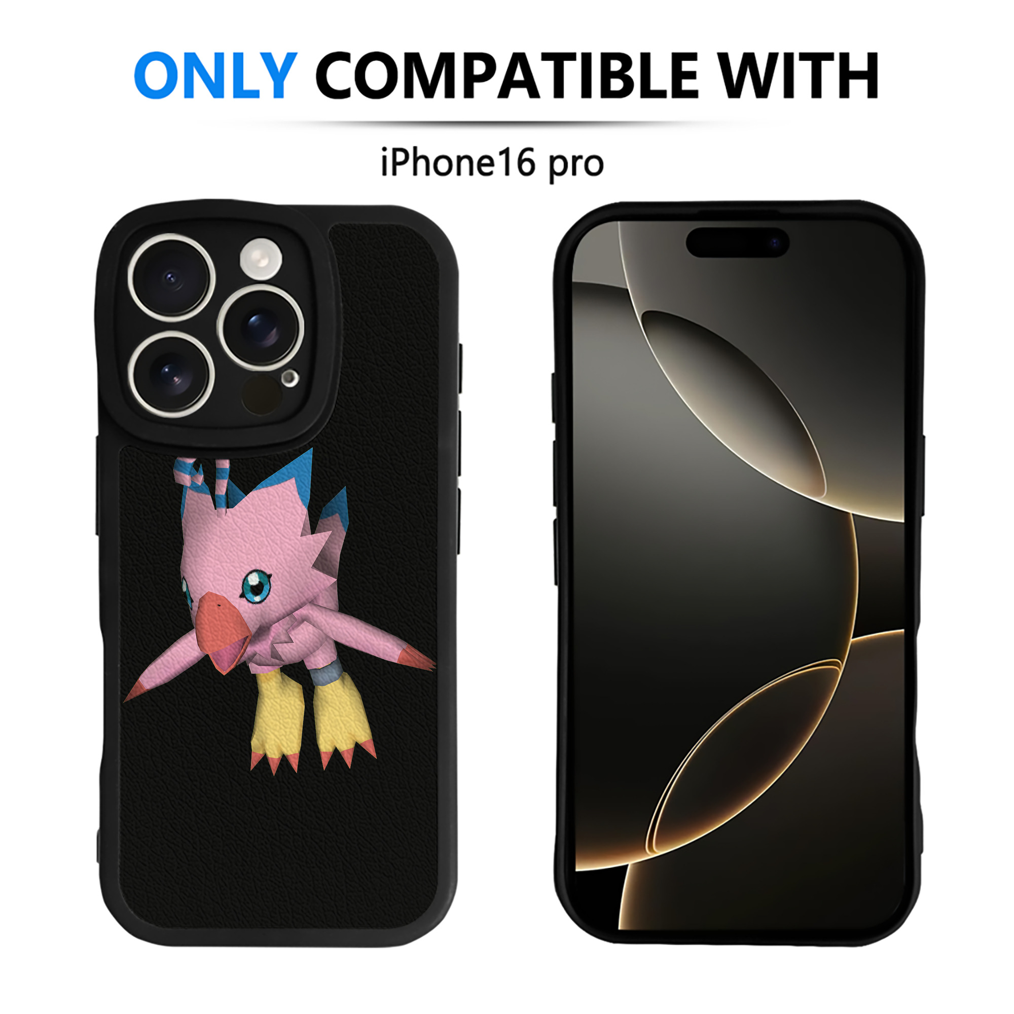 （画像用） Digimon デジタルモンスター/デジモン 【iPhone 16シリーズ対応】シリコンスマホケース（レザー調） 材質：シリコン